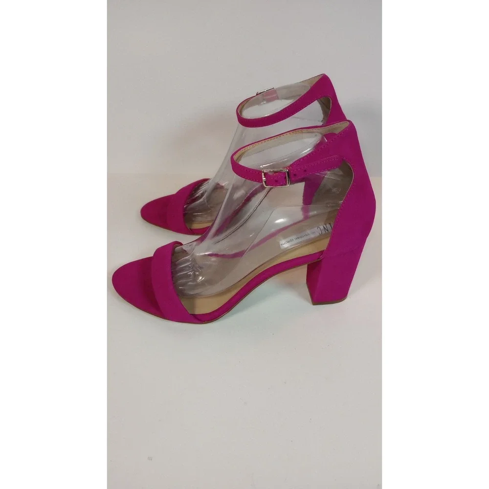 INC International Concepts Kivah Fuchsia Pink Suede Block Heels Womens 10M